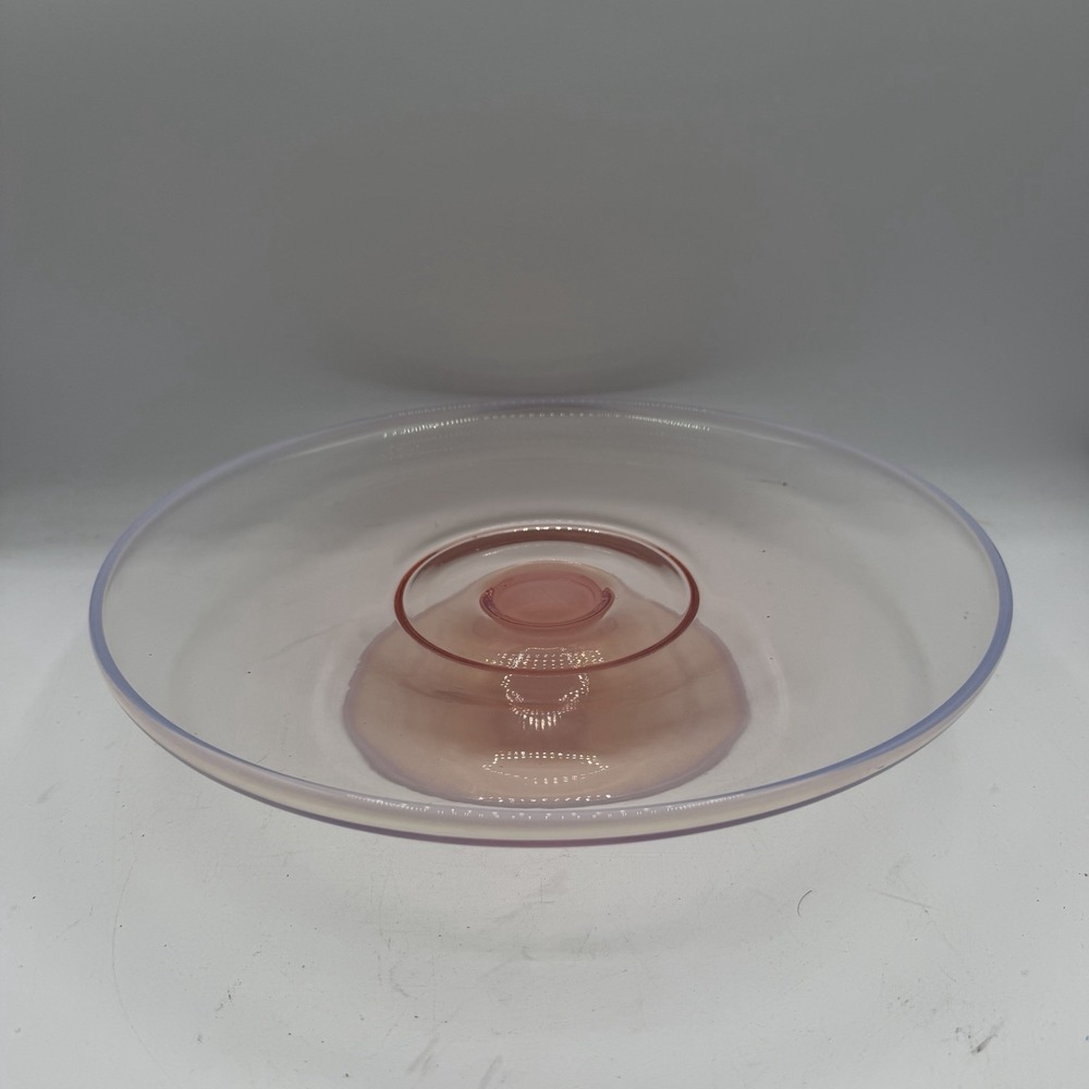 Vintage Fostoria Seascape Coral Sand Opalescent Cake Plate Salver Stand 12"